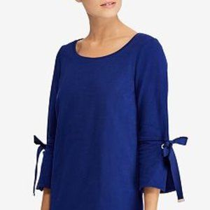 LAUREN RALPH LAUREN - Lace-Up-Sleeve Cotton Dress